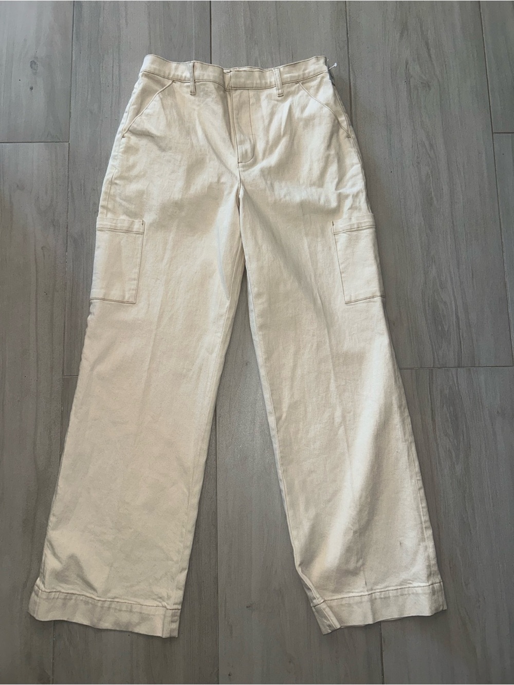 NEW Joe's Jeans Women’s Wide Leg Cargo Pants Ecru Size 32 - Picture 3 of 11